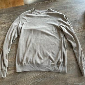 Billy Reid Light Brown Cotton Cashmere Crewneck Sweater Medium